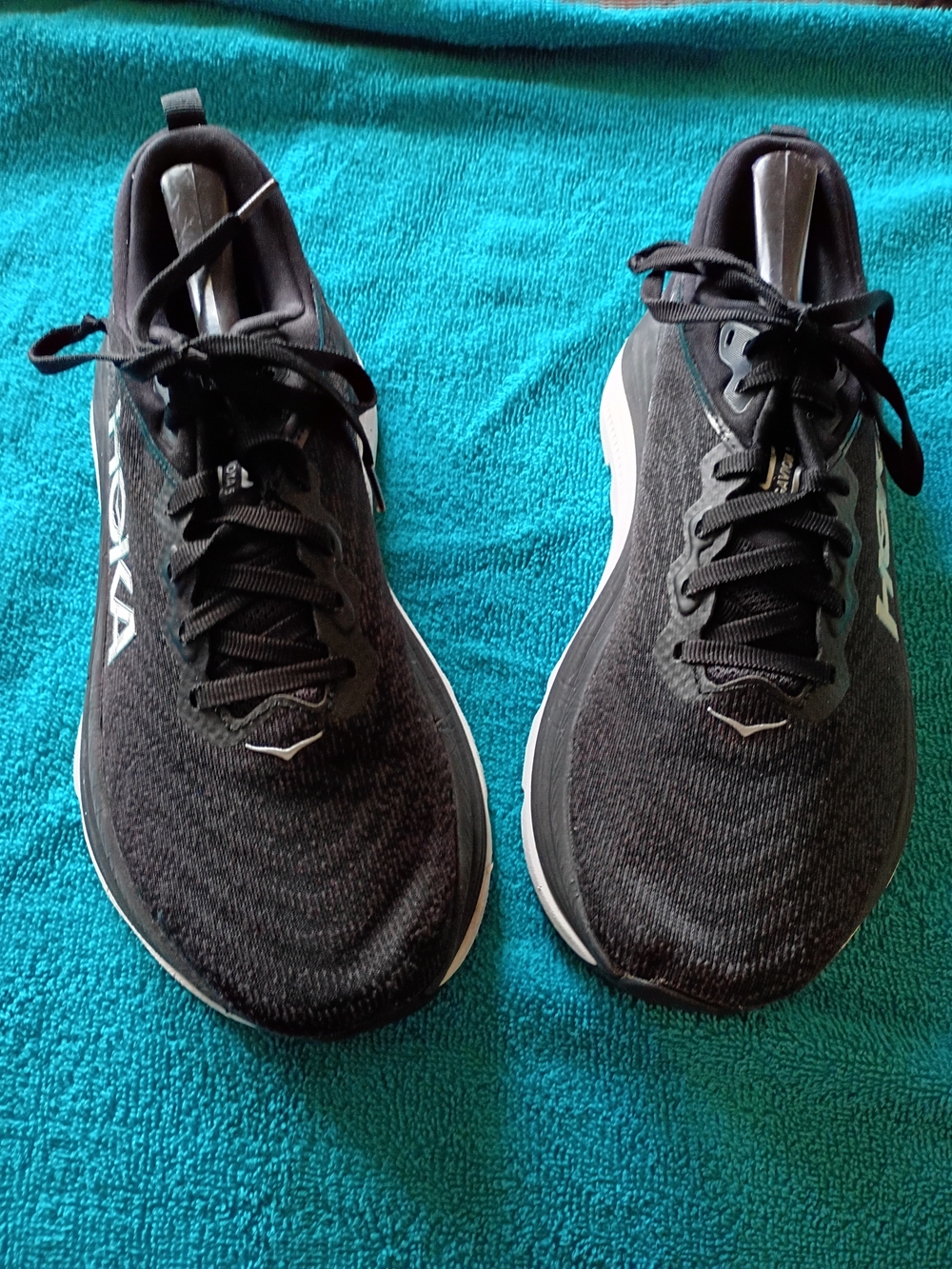 Hoka Black and White Athletic Sneakers